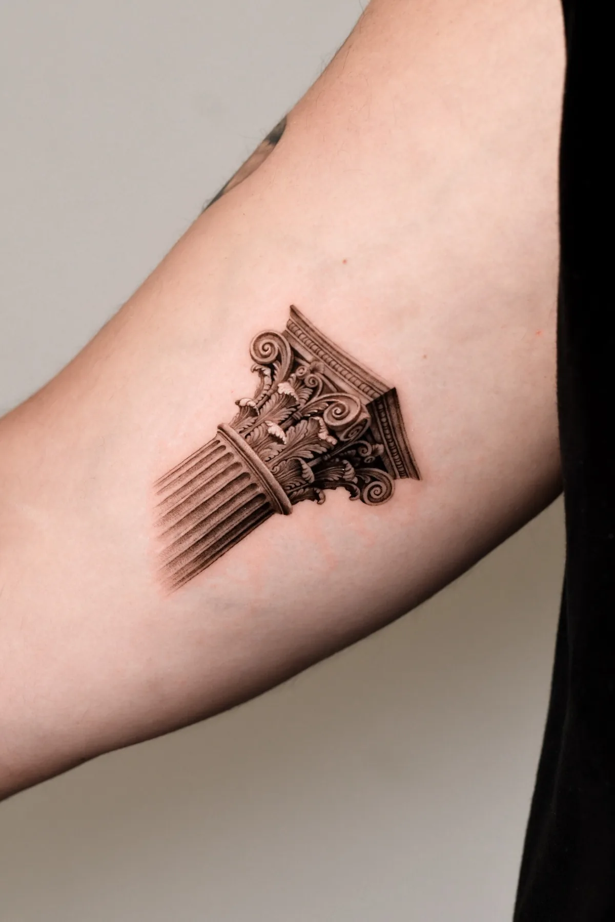 Greek column tattoo
