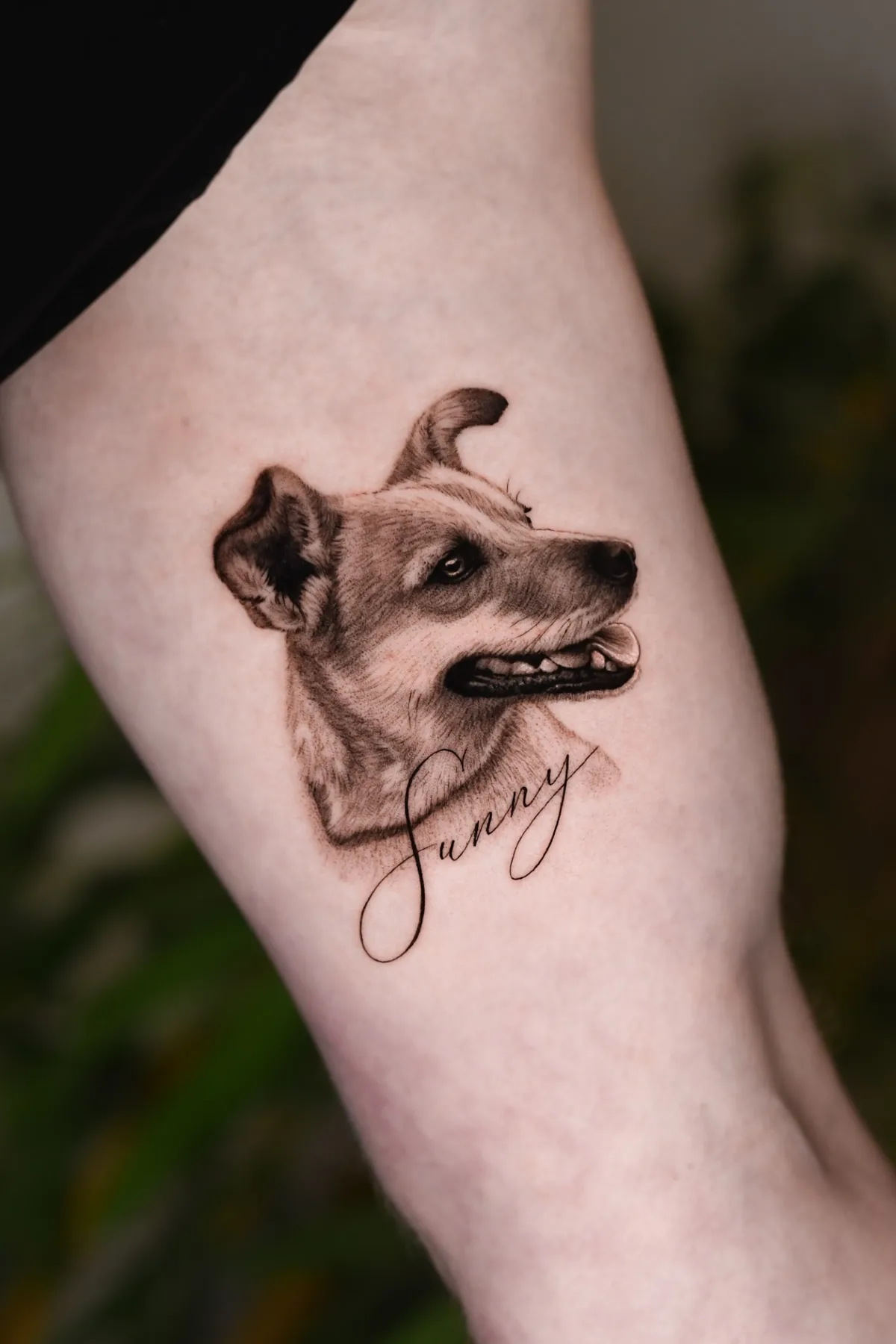 Dog portrait tattoo
